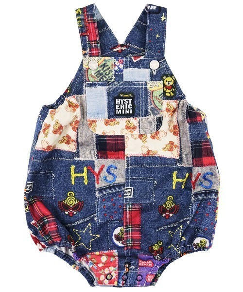 HYSTERIC MINI（ヒステリックミニ）の「FAV PATCHWORK総柄 Viscotex サロペット（サロペット/オーバーオール・キッズ・その他・MEDIUM）」の2枚目の写真