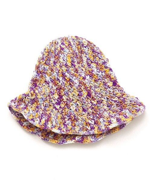 チャイハネ(チャイハネ)の「【チャイハネ】ミックスヤーンチューリップハット(ハット・レディース・パープル/ピンク/ブラック・FREE)」の1枚目の写真