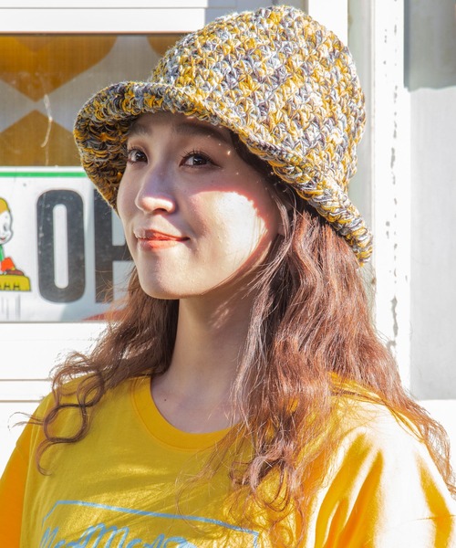 チャイハネ(チャイハネ)の「【チャイハネ】ミックスヤーンチューリップハット(ハット・レディース・パープル/ピンク/ブラック・FREE)」の2枚目の写真