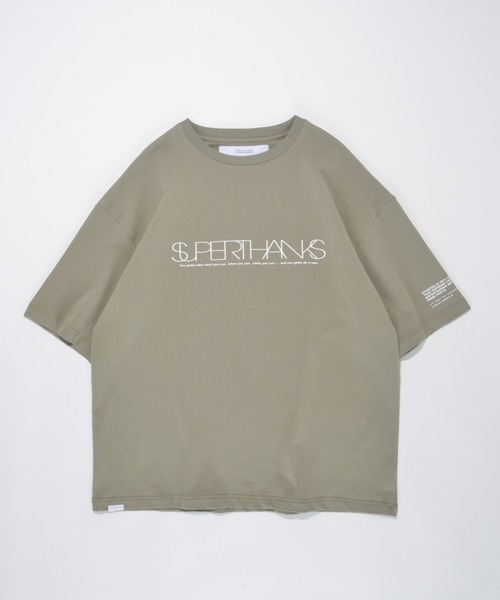 SUPERTHANKS（スーパーサンクス）の「ロゴプリント ワンプリント シンプルTシャツ(ユニセックス)LOGO FRONT PRINT T-SHIRT（Tシャツ/カットソー・メンズ・サーモンピンク/ブラック/オリーブ/ホワイト・L/S/M）」の12枚目の写真