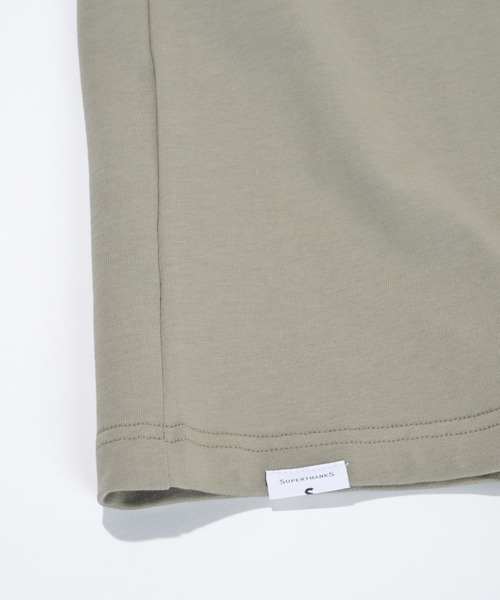 SUPERTHANKS（スーパーサンクス）の「ロゴプリント ワンプリント シンプルTシャツ(ユニセックス)LOGO FRONT PRINT T-SHIRT（Tシャツ/カットソー・メンズ・サーモンピンク/ブラック/オリーブ/ホワイト・L/S/M）」の19枚目の写真