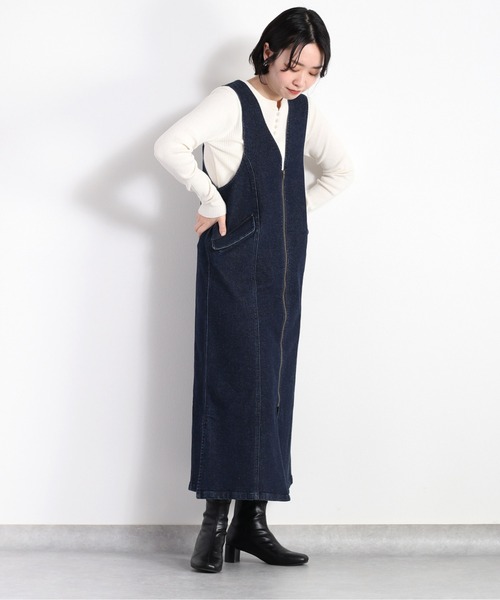 g.h.bass ブラックタッセルローファー デニムワンピースportemo