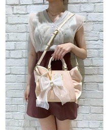 パイピングフリルハンドバッグ（小）