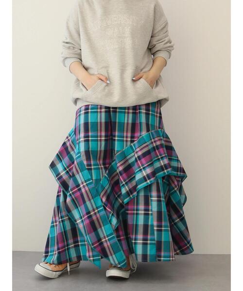 AMERICAN HOLIC(アメリカンホリック)の「【小柄女性向け】フリルティアードスカート(スカート・レディース・ストライプ/チェック・S)」の2枚目の写真