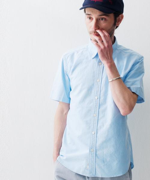 green label relaxing（グリーンレーベルリラクシング）の「◎40//OX GIZA BD-N S/S シャツ◆（シャツ/ブラウス・メンズ・ライトブルー/ネイビー/ホワイト・SMALL/X-LARGE/LARGE/MEDIUM）」の3枚目の写真