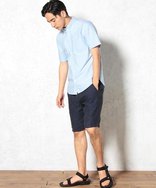 green label relaxing（グリーンレーベルリラクシング）の「◎40//OX GIZA BD-N S/S シャツ◆（シャツ/ブラウス・メンズ・ライトブルー/ネイビー/ホワイト・SMALL/X-LARGE/LARGE/MEDIUM）」の14枚目の写真