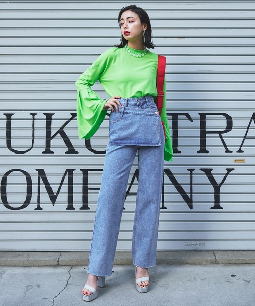 Narcissus（ナルシス）の「【Narcissus】ユニークデニムパンツ（デニムパンツ・レディース・ブルー・FREE）」の2枚目の写真