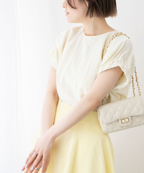 NOLLEY’S(ノーリーズ)の「◇【WEB限定】タフタ袖タックブラウス(シャツ/ブラウス・レディース・ラベンダー/オフホワイト/ブラック・FREE)」の1枚目の写真