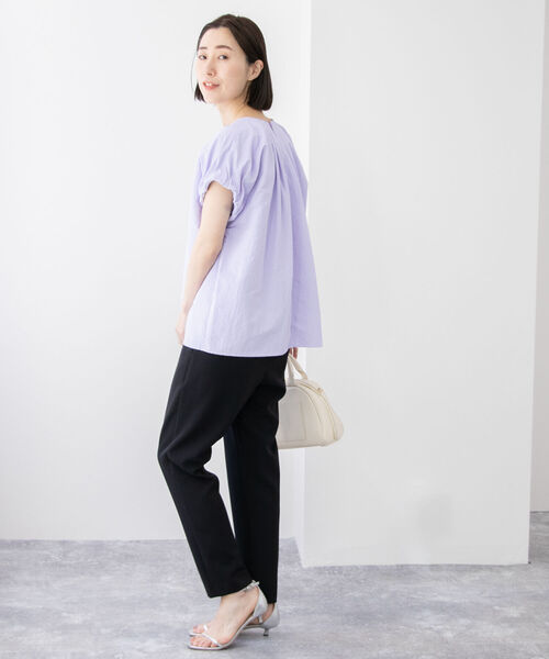 NOLLEY’S(ノーリーズ)の「◇【WEB限定】タフタ袖タックブラウス(シャツ/ブラウス・レディース・ラベンダー/オフホワイト/ブラック・FREE)」の13枚目の写真