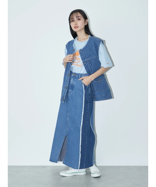 Lee（リー）の「Lee×e.m.a.e DENIM VEST（ベスト・レディース・インディゴブルー・FREE）」の12枚目の写真