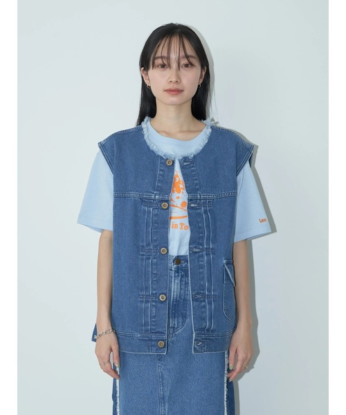 Lee（リー）の「Lee×e.m.a.e DENIM VEST（ベスト・レディース・インディゴブルー・FREE）」の20枚目の写真
