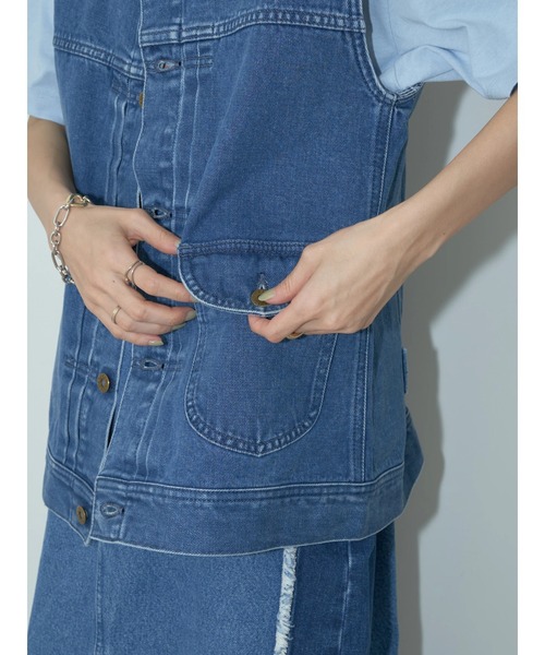 Lee（リー）の「Lee×e.m.a.e DENIM VEST（ベスト・レディース・インディゴブルー・FREE）」の13枚目の写真