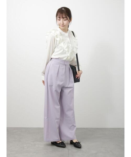 Te chichi TERRASSE（テチチテラス）の「フリルバンドカラーブラウス（シャツ/ブラウス・レディース・ブラック/オフホワイト/ブルー・ﾌﾘ-）」の5枚目の写真