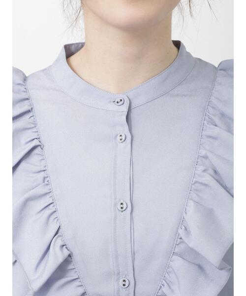 Te chichi TERRASSE（テチチテラス）の「フリルバンドカラーブラウス（シャツ/ブラウス・レディース・ブラック/オフホワイト/ブルー・ﾌﾘ-）」の13枚目の写真