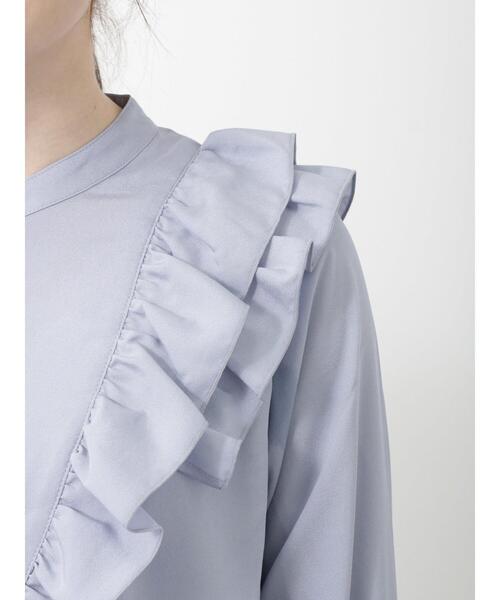 Te chichi TERRASSE（テチチテラス）の「フリルバンドカラーブラウス（シャツ/ブラウス・レディース・ブラック/オフホワイト/ブルー・ﾌﾘ-）」の14枚目の写真