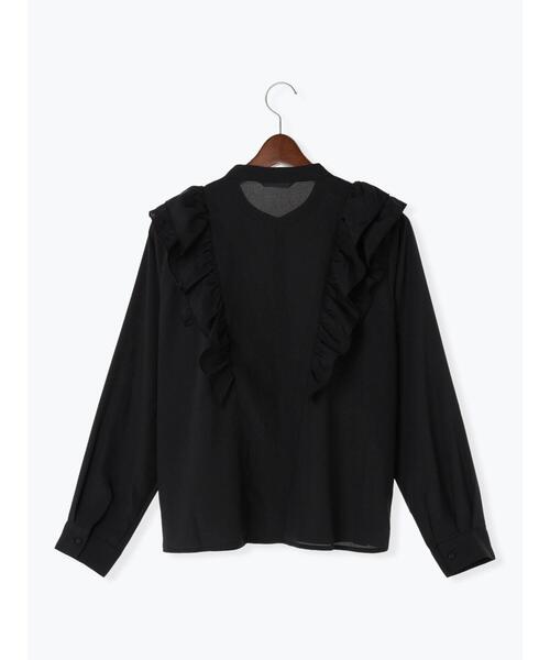 Te chichi TERRASSE（テチチテラス）の「フリルバンドカラーブラウス（シャツ/ブラウス・レディース・ブラック/オフホワイト/ブルー・ﾌﾘ-）」の20枚目の写真