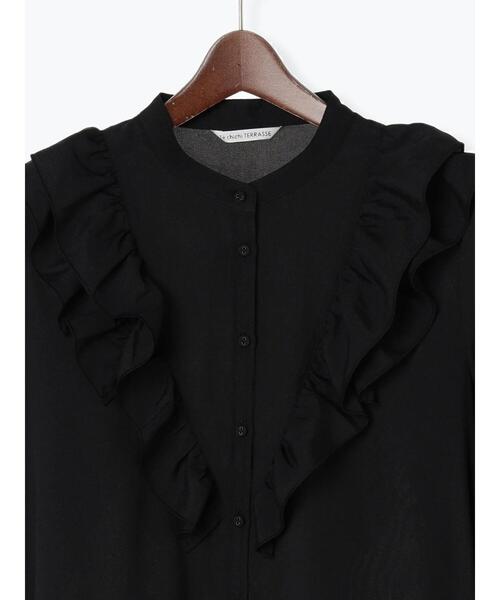 Te chichi TERRASSE（テチチテラス）の「フリルバンドカラーブラウス（シャツ/ブラウス・レディース・ブラック/オフホワイト/ブルー・ﾌﾘ-）」の21枚目の写真