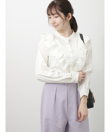 フリルバンドカラーブラウス