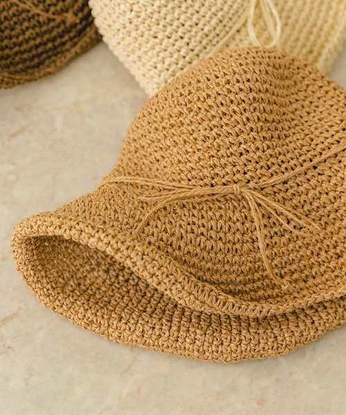 RODE SKO(ロデスコ)の「ナチュラルリボンハット(ハット・レディース・ブラウン/オフホワイト/ナチュラル・ONE)」の3枚目の写真