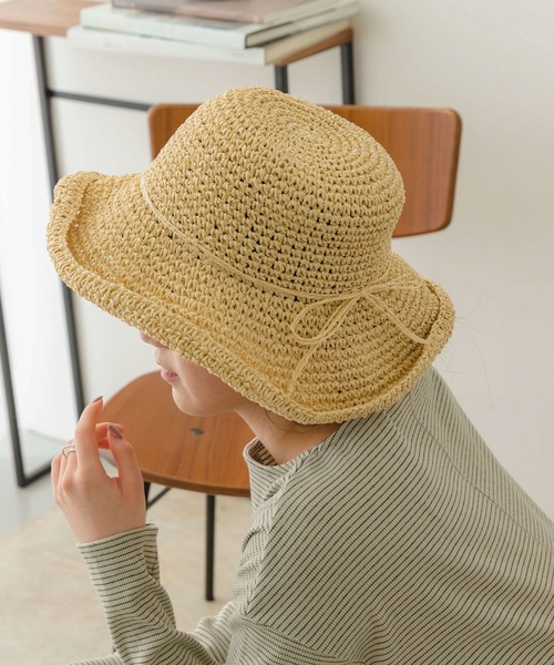 RODE SKO(ロデスコ)の「ナチュラルリボンハット(ハット・レディース・ブラウン/オフホワイト/ナチュラル・ONE)」の4枚目の写真