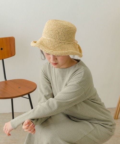 RODE SKO(ロデスコ)の「ナチュラルリボンハット(ハット・レディース・ブラウン/オフホワイト/ナチュラル・ONE)」の5枚目の写真