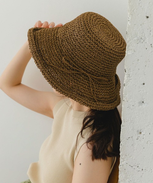 RODE SKO(ロデスコ)の「ナチュラルリボンハット(ハット・レディース・ブラウン/オフホワイト/ナチュラル・ONE)」の6枚目の写真