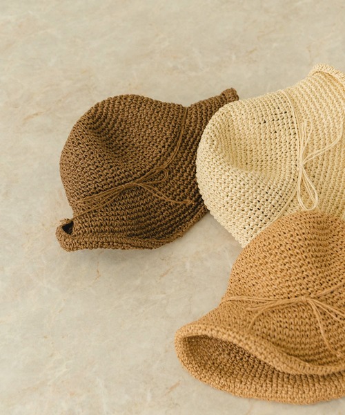 RODE SKO(ロデスコ)の「ナチュラルリボンハット(ハット・レディース・ブラウン/オフホワイト/ナチュラル・ONE)」の9枚目の写真