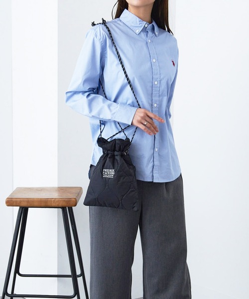 FREDRIK PACKERS(フレドリックパッカーズ)の「【FREDRIK PACKERS】70D PINION SHOULDER QUILTING(ショルダーバッグ・レディース・ベージュ/ブラック・FREE)」の9枚目の写真