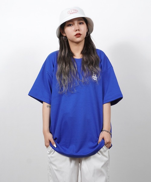 セール】LA ロゴ刺繍 ルーズTシャツ / Tシャツ 半袖 オーバー