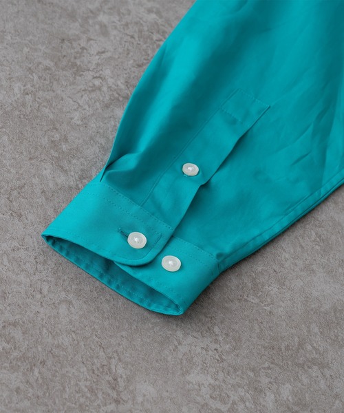 BRICK & SONS(ブリックアンドサンズ)の「リラックスバックプリーツシャツ<シーグリーン>(シャツ/ブラウス・メンズ・モスグリーン・XS/S/M/L)」の3枚目の写真