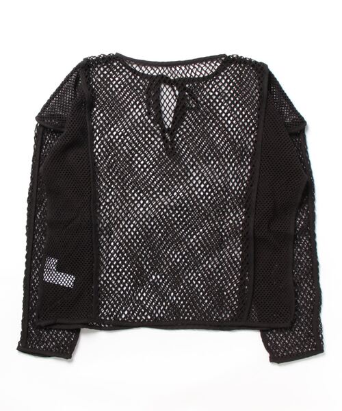 AZUL by moussy(アズールバイマウジー)の「PATTERN MESH PULLOVER/パターンメッシュプルオーバー(Tシャツ/カットソー・レディース・ブラック/アイボリー・FREE)」の3枚目の写真