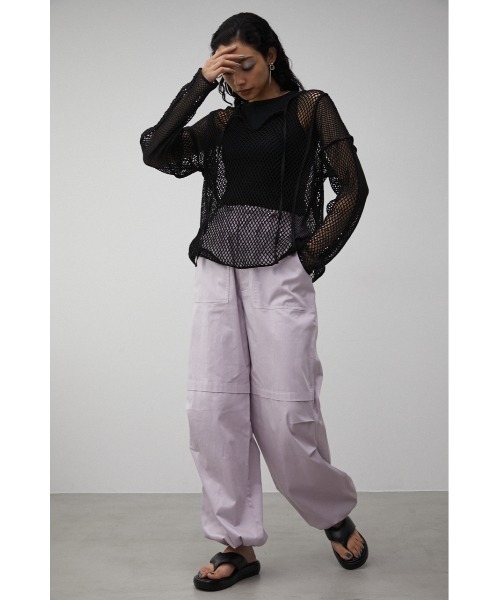 AZUL by moussy(アズールバイマウジー)の「PATTERN MESH PULLOVER/パターンメッシュプルオーバー(Tシャツ/カットソー・レディース・ブラック/アイボリー・FREE)」の15枚目の写真