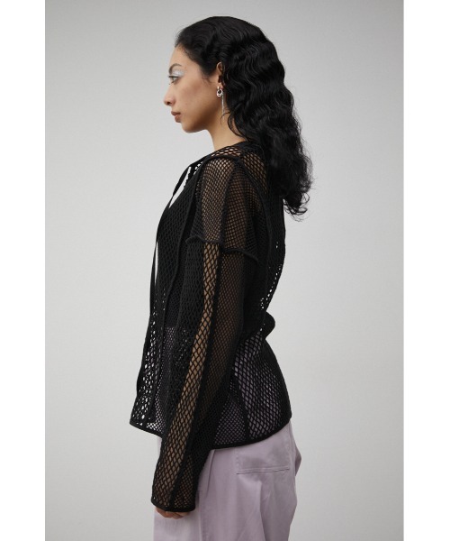 AZUL by moussy(アズールバイマウジー)の「PATTERN MESH PULLOVER/パターンメッシュプルオーバー(Tシャツ/カットソー・レディース・ブラック/アイボリー・FREE)」の17枚目の写真