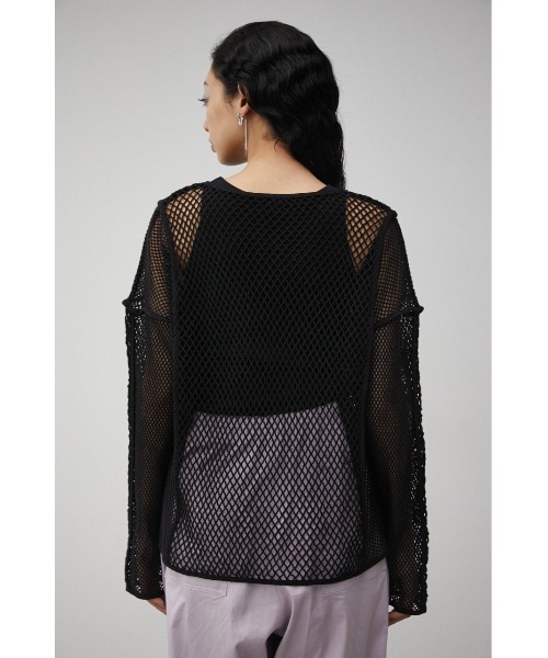 AZUL by moussy(アズールバイマウジー)の「PATTERN MESH PULLOVER/パターンメッシュプルオーバー(Tシャツ/カットソー・レディース・ブラック/アイボリー・FREE)」の18枚目の写真
