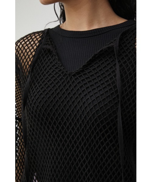 AZUL by moussy(アズールバイマウジー)の「PATTERN MESH PULLOVER/パターンメッシュプルオーバー(Tシャツ/カットソー・レディース・ブラック/アイボリー・FREE)」の19枚目の写真