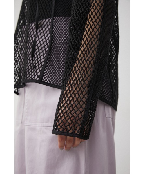AZUL by moussy(アズールバイマウジー)の「PATTERN MESH PULLOVER/パターンメッシュプルオーバー(Tシャツ/カットソー・レディース・ブラック/アイボリー・FREE)」の21枚目の写真