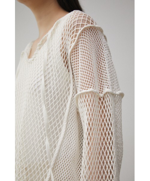 AZUL by moussy(アズールバイマウジー)の「PATTERN MESH PULLOVER/パターンメッシュプルオーバー(Tシャツ/カットソー・レディース・ブラック/アイボリー・FREE)」の11枚目の写真