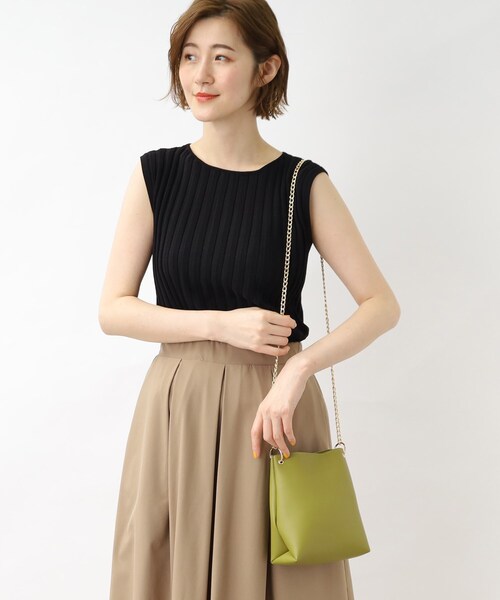 grove（グローブ）の「◆リングチェーンミニショルダー（ショルダーバッグ・レディース・ライトグレー/ブラック/アイボリー/黄緑系/シルバー系その他/スミクロ・00）」の5枚目の写真