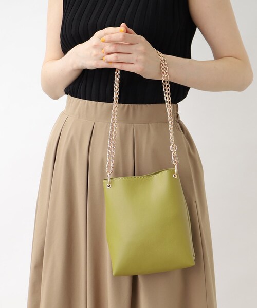 grove（グローブ）の「◆リングチェーンミニショルダー（ショルダーバッグ・レディース・ライトグレー/ブラック/アイボリー/黄緑系/シルバー系その他/スミクロ・00）」の16枚目の写真