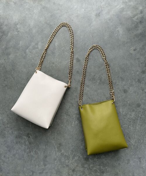 grove（グローブ）の「◆リングチェーンミニショルダー（ショルダーバッグ・レディース・ライトグレー/ブラック/アイボリー/黄緑系/シルバー系その他/スミクロ・00）」の18枚目の写真