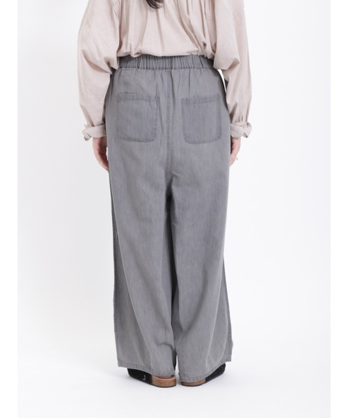 Samansa Mos2(サマンサ モスモス)の「インドデニムイージーパンツ(デニムパンツ・レディース・グレー/ブルー/サックスブルー・フリ-)」の7枚目の写真