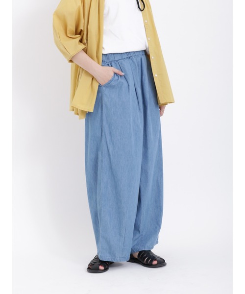 Samansa Mos2(サマンサ モスモス)の「インドデニムイージーパンツ(デニムパンツ・レディース・グレー/ブルー/サックスブルー・フリ-)」の11枚目の写真