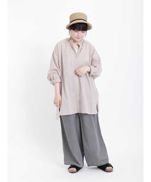 Samansa Mos2(サマンサ モスモス)の「インドデニムイージーパンツ(デニムパンツ・レディース・グレー/ブルー/サックスブルー・フリ-)」の16枚目の写真