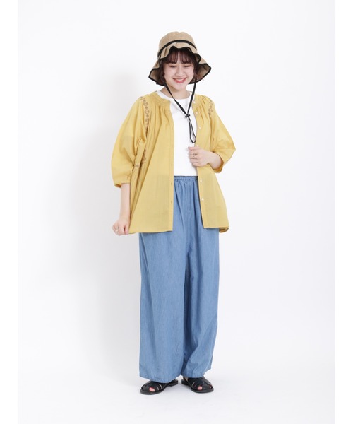 Samansa Mos2(サマンサ モスモス)の「インドデニムイージーパンツ(デニムパンツ・レディース・グレー/ブルー/サックスブルー・フリ-)」の22枚目の写真