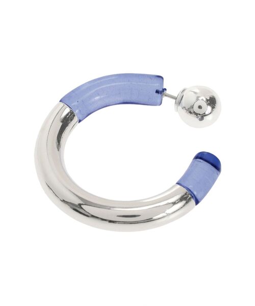 EMODA(エモダ)の「クリアフープピアス(ピアス(両耳用)・レディース・ブルー/クリア/グリーン・FREE)」の5枚目の写真