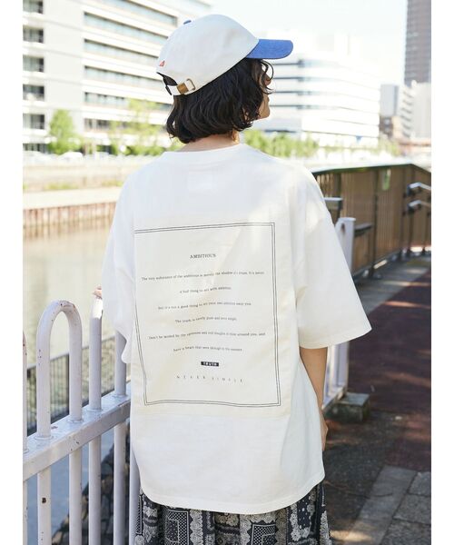 CRAFT STANDARD BOUTIQUE（クラフトスタンダードブティック）の「BOUTIQUE　TEE-III（Tシャツ/カットソー・レディース・オフホワイト/ブルー/ブラック・M/L/XL）」の9枚目の写真
