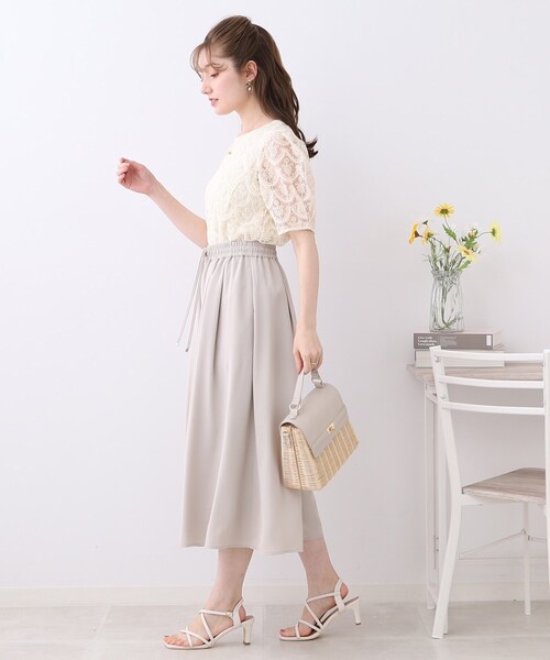 couture brooch（クチュールブローチ）の「◆【まるでスカートなパンツ。】エステルツイルガウチョパンツ（その他パンツ・レディース・ネイビー/ライトベージュ・38/40/42）」の5枚目の写真