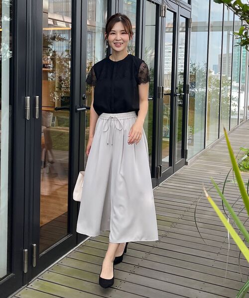 couture brooch（クチュールブローチ）の「◆【まるでスカートなパンツ。】エステルツイルガウチョパンツ（その他パンツ・レディース・ネイビー/ライトベージュ・38/40/42）」の20枚目の写真