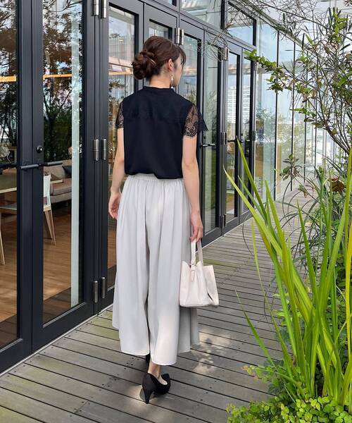 couture brooch（クチュールブローチ）の「◆【まるでスカートなパンツ。】エステルツイルガウチョパンツ（その他パンツ・レディース・ネイビー/ライトベージュ・38/40/42）」の6枚目の写真