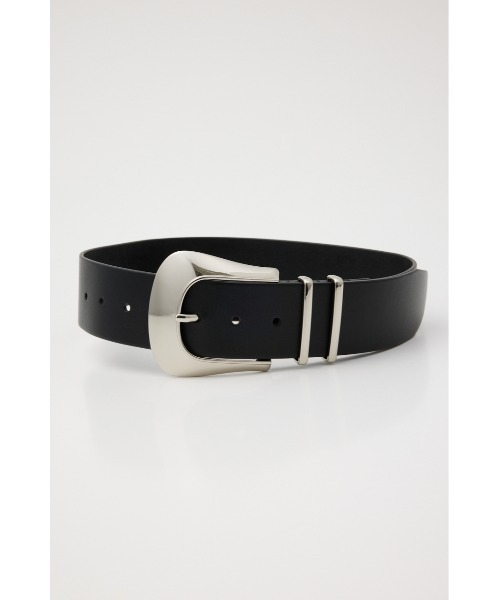 SLY(スライ)の「F/LEATHER TWIN LOOP BELT フェイクレザー ツインループ ベルト(ベルト・レディース・ブラック・FREE)」の2枚目の写真
